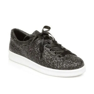 Rampage "Holly" Black Glitter Lace Up Sneakers. Sz: 7M
